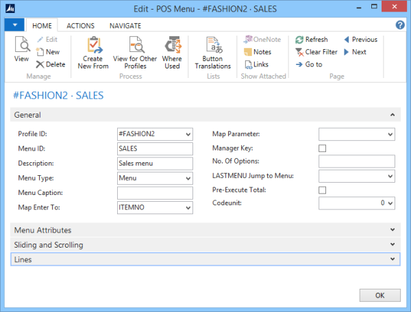 POS Menus