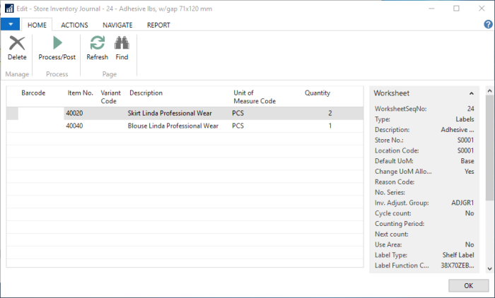 How to: Create Labels in Store Inventory