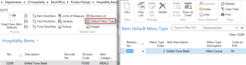Setting Up Restaurant Menu Type